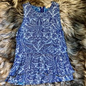 Michael Kors Blue Double Hem Tank